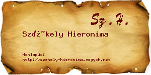 Székely Hieronima névjegykártya